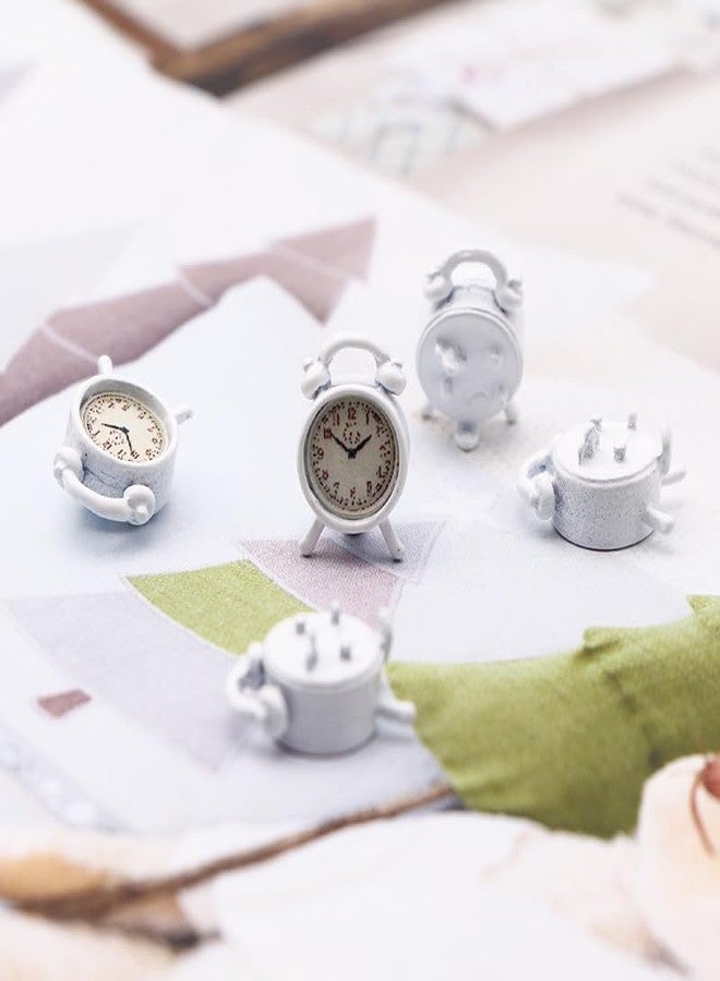 Kryoflare Miniature Alarms Dollhouse Decoration Accessories, 1/12 Scale, 1:12 Scale Miniature Scene Dollhouse Ornaments Decorative Accessory,Clock for DIY Craft Silver - Image 3